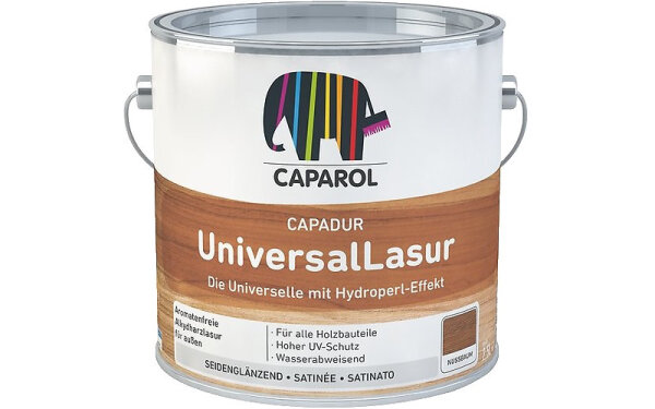 CAPAROL Capadur UniversalLasur 2,5L Palisander, Holzlasur f. alle Holzbauteile,Filmschutz gegen Schimmelpilz, Wasserabweisend