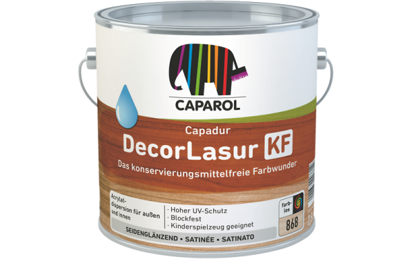 CAPAROL Capadur DecorLasur 0,75L Farblos, Holzlasur "Das Farbwunder", Blockfest, wasserverdünnbar, auch f. Kinderspielzeug geeignet