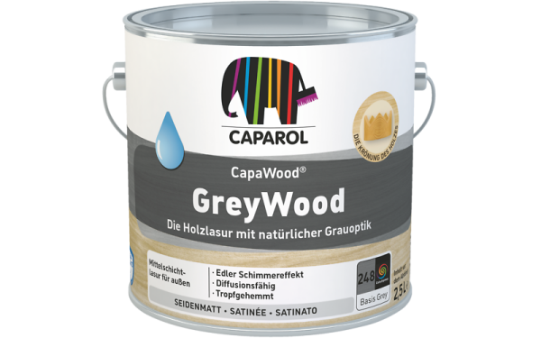 CAPAROL CapaWood GreyWood 5L Toskana 1, edle Vergrauungslasur / Perlglanzeffekt, Blockfest, Filmschutz gegen Schimmelpilzbefall