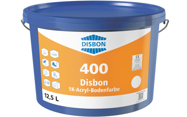 Disbon 400 1K-Acryl Bodenfarbe 12,5L, abriebfeste Dispersionsbeschichtung für Bodenflächen – innen und außen Mittelgrau