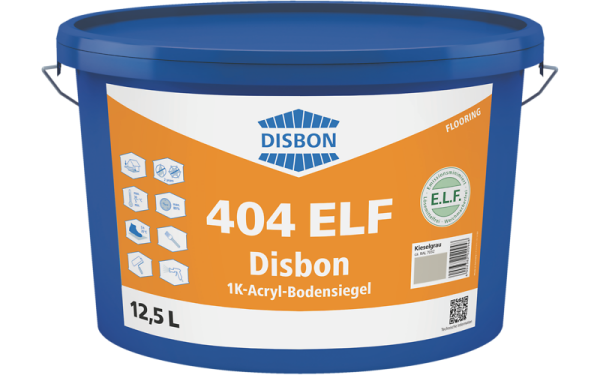 Disbon 404 ELF 1K-Acryl-Bodensiegel 12,5L Steingrau (ca. RAL 7030), PU-verstärkte, Acrylatbeschichtung für Bodenflächen im Innen- und Außen