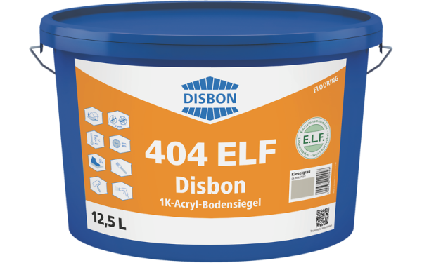 Disbon 404 ELF 1K-Acryl-Bodensiegel 12,5L Kieselgrau (ca. RAL 7032), PU-verstärkte, Acrylatbeschichtung für Bodenflächen im Innen- und Außen