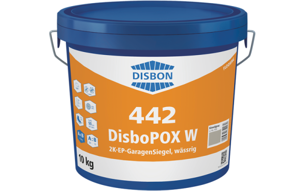 DisboPOX W 442 2K-EP-Garagensiegel, Wässrige, Carbonfaserverstärkte 2K-Epoxidharzversiegelung für Bodenflächen