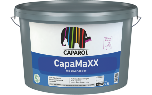 CAPAROL CapaMaXX Altweiß 12,5L, Innenfarbe mit maXXimalem Deckvermögen und Ergiebigkeit, diffusionsfähig, weichmacher,-lösemittelfrei