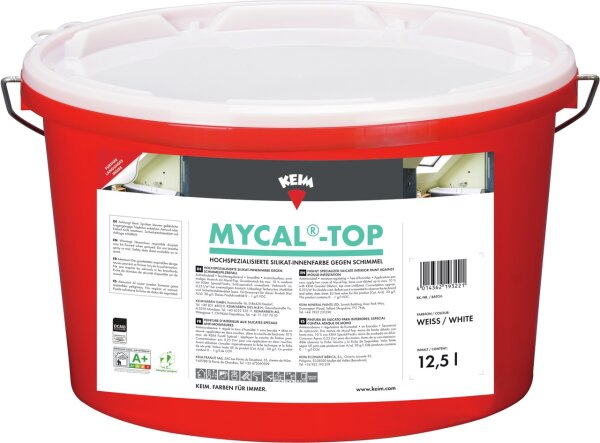 KEIM Mycal-Top 5L Altweiß 9870, Schimmelsanierung, enorme Diffusionsoffenheit und feuchteregulierende Eigenschaften, schimmelwidrig, resistent gegen Pilzbefall