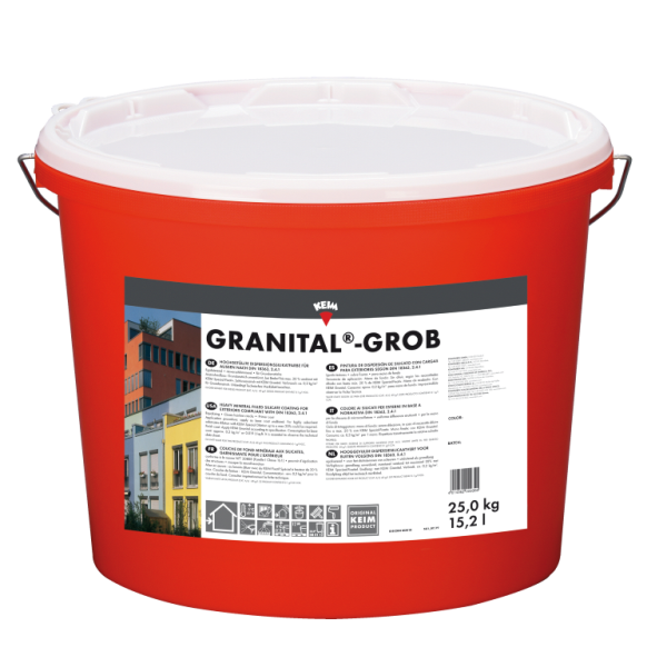 KEIM Granital Grob 2,5KG Altweiß 9870, Dispersionssilikatfarbe, Grundanstriche auf schwierigen, mineralischen Untergründen, schließt Haarrisse