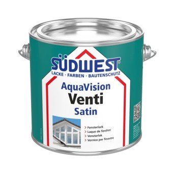 SÜDWEST AquaVision® Venti Satin Weiß 2,5L, Fenster,-Türlack uvm., 3in1 System, blockfest, hohe Füllkraft, sehr gut reinigungsfähig, tönbar
