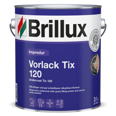 Brillux Impredur Vorlack Tix 120 Weiß 0,75L, Ideale Vorlackierung f. Holz und Metall, hervorragendes Füll- und Deckvermögen, ausgezeichneter Verlauf, tönbar