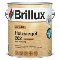 Brillux Lacryl-PU Holzsiegel 262 farblos 0,375L, Naturholzoberflächen-Lack, wasserbasiert, auch f. Spielzeug geeign., hoch strapazierfähig, Blauer Engel