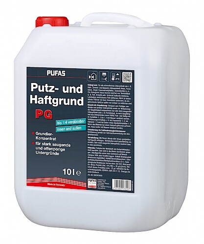 PUFAS Putz- und Haftgrund PG 2,5L, Konzentrat1:4, transparent auftrocknend, schafft gleichmäßig saugende Untergründe, Innen / Außen