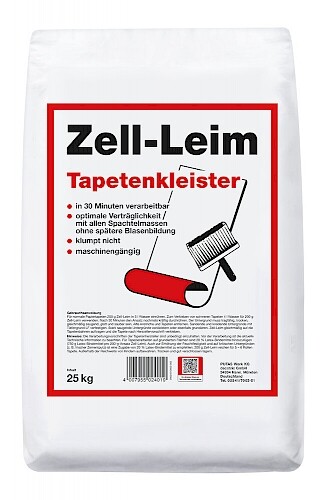PUFAS KVS Zell - Leim 0,2KG, klumpt nicht, maschinengängig, Verkleben von leichten bis schweren Papiertapeten, Prägetapeten, Vinyltapeten u.ä
