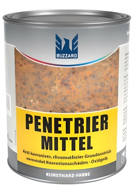 Buzzard Penetriermittel CD805 oxidgelb 750 ml, Antikorrosiver, chromatfreier Spezialgrundanstrich für angerostete Eisen- oder Stahlflächen