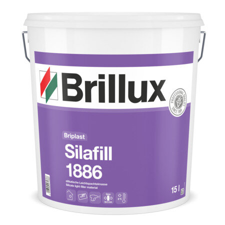 Brillux Briplast Silafill 1886 weiß 15L, silikatische Leichtspachtelmasse, schimmelpilzwidrig, hoch alkalisch, besondere Füllkraft, ELF f. Innen