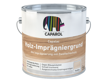 CAPAROL Capalac Holz-Imprägniergrund, farblos mit Zweifachschutz, gegen Bläue- und Fäulnispilzbefall, Feuchtigkeitsregulierend, Schnell trocknend