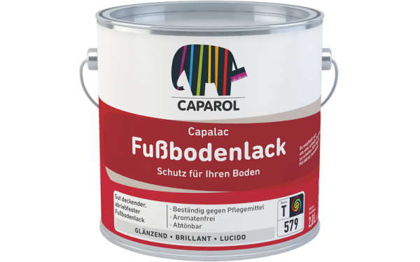 CAPAROL Capalac Fußbodenlack Transparent 0,6L, hochabriebfester Holzboden,-Holztreppenlack, Beständig gegen Pflegemittel u. gut deckend