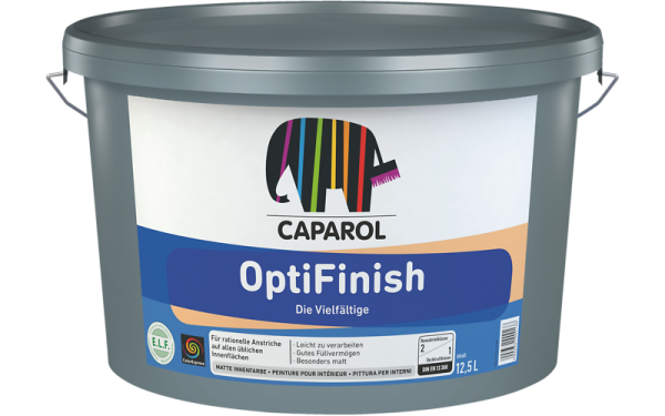 CAPAROL OptiFinish 12,5L, Matte Latexfarbe, maximale Deckkraft, wasserverdünnbar, umweltschonend, diffusionsfähig, leicht zu verarbeiten