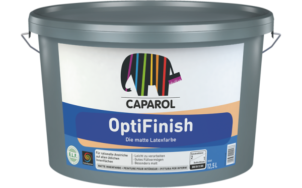 CAPAROL OptiFinish Altweiß 12,5L, Matte Latexfarbe, maximale Deckkraft, wasserverdünnbar, umweltschonend und geruchsarm, diffusionsfähig