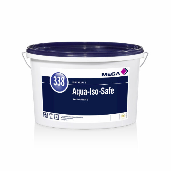MEGA 338 Aqua-ISO-Safe, Weiße Spezial-Isolierfarbe (Nikotin, Ruß-, Fett- und antrockenen Wasserflecken), inkl. Schimmelschutz