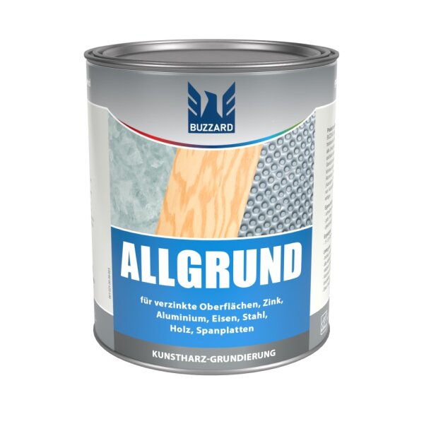 Buzzard Allgrund (Lb) 750ml Grau, Aromatenfreier Kunstharz-Universalhaftgrund, Haftvermittler und Korrosionsschutz f. Metall -und Holz