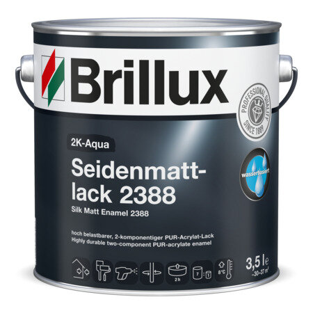 SALE Brillux 2K-Aqua Seidenmattlack 2388 1 l im Farbton RAL 6029 Minzgrün inkl. Härter