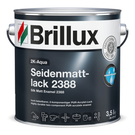 SALE Brillux 2K-Aqua Seidenmattlack 2388 1 l im Farbton RAL 6029 Minzgr&uuml;n inkl. H&auml;rter