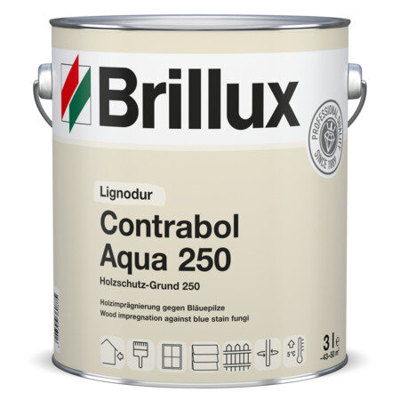 Brillux Lignodur Contrabol Aqua 250, wasserbasiertes Holzschutzmittel gegen Bläue- und Schimmelpilzbefall, tief eindringend, Imprägnierung