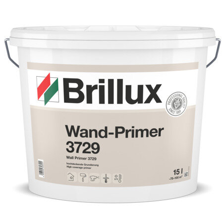 Brillux Wand-Primer 3729 weiß 15L, Spezial-Grundierung für Gipskarton, Gipsputz und Beton uvw., hochdeckend, wasserdampfdiffusionsfähig, ELF