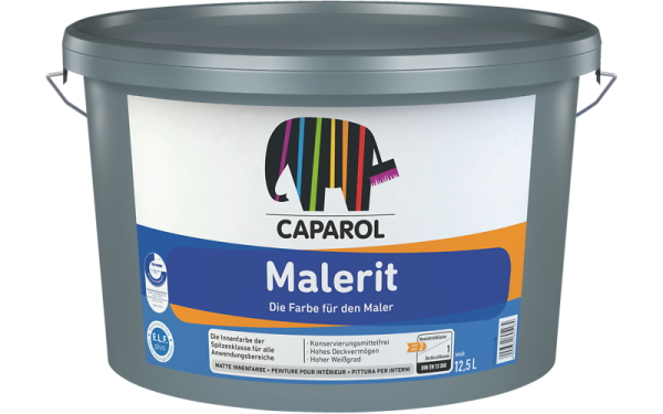 CAPAROL Malerit weiß 12,5L, Innenfarbe der Spitzenklasse, schneeweiß, konservierungsmittelfrei, wasserverdünnbar, umweltschonend