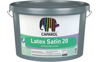 CAPAROL Latex Satin 20 weiß 12,5L, Hochwertige Latexfarbe mit seiden­­­glän­zen­der Oberfläche für stark strapazierte Innenflächen