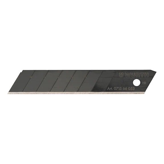 WÜRTH Abbrechklinge schwarz 18mm, extrem scharf, bester Stahl für präzise Schnitte, Praktischer Schiebespender (10St = 1x Spender)
