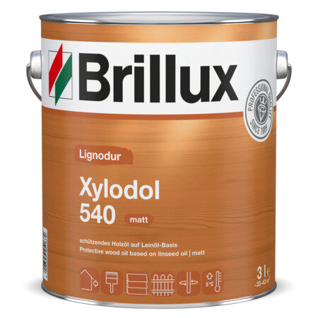 Brillux Lignodur Xylodol 540 farblos 0,75L, schützendes Holzöl mit Abperleffekt, feuchtigkeitsregulierend, schnell durchtrocknend, Leinöl-Basis für Außen