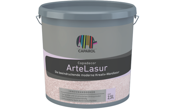 CAPAROL Capadecor ArteLasur weiß-transparent 2,5L, hochattraktive Innenwand-Lasur für farblich außerordentlich differenzierte Optik, tönbar