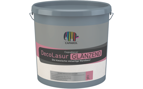 CAPAROL Capadecor DecoLasur Glänzend transparent 2,5L, Für dekorative Lasurbeschichtungen wie z.B. auf Rauhfaser, Glasgewebe und MultiStruktur, tönbar