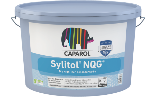 CAPAROL Sylitol NQG 12,5L weiß, High-Tech Silikat-Fassadenfarbe mit integrierter NQG-Struktur für saubere Fassaden