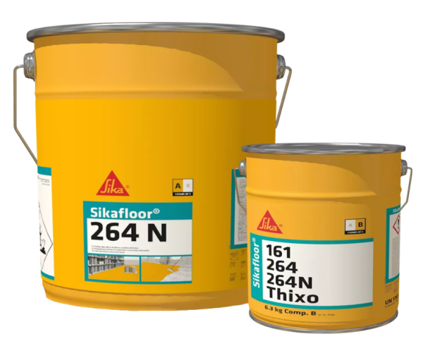 Sikafloor®-264 Plus 10Kg kieselgrau, 2-komponentige, Wirtschaftliche Epoxidharz - Verlaufsbeschichtung und hochpigmentierte Versiegelung, Flüssigkeitsdicht, chemische Beständigkeit