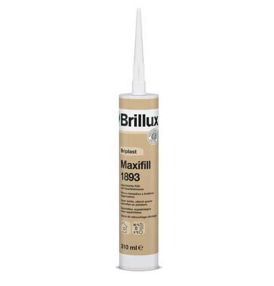 Brillux Briplast Maxifill 1893 310ml - Füll- und Spachtelmasse zum Auffüllen und Reparieren von Rissen, Anschlussfugen und Löchern in Wänden und Decken.