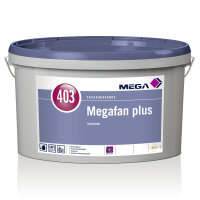 MEGA 403 Megafan plus 12,5L weiß, Reinacrylat-Fassadenfarbe, hoch reinigungsfähig, hochelastisch, unanfällig gegen Algen- und Pilzbefall, wasserdampfdurchlässig