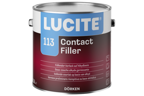 LUCITE 113 ContactFiller 2,5L weiß, Grund- und Voranstrich auf Holzuntergründen, Sehr gutes Füll- und Deckvermögen, Hohe Standfestigkeit und sehr gute Kantenabdeckung