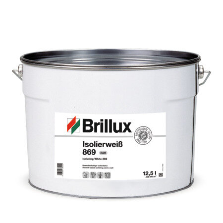 Brillux Isolierweiß 869 weiß 12,5L Lösemittelhaltige Isolierfarbe für strapazierfähige Decken- und Wandanstriche, wasserdampfdiffusionsfähig, f. Innen