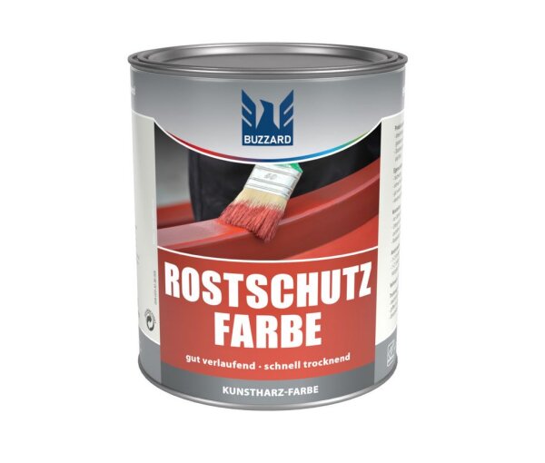 Buzzard Rostschutzfarbe/-grund (Lb), 750ml grau Haftvermittelnde, hochwertige Spezial-Kunstharzgrundierung für den Innen- und Außenbereich grau