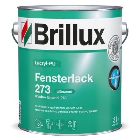 Brillux Lacryl-PU Fensterlack 273 weiß 3L, feuchtigkeitsregulierend, blockfest, ausgezeichnetes Füll- und Deckvermögen, umweltschonend, f. z.B. Türen und Fenster