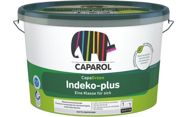 CAPAROL Indeko plus Wunschfarbton 1,25L, doppeldeckende Premium-Innenfarbe für hochwertigste, matte Oberflächen