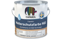 CAPAROL Capadur Wetterschutzfarbe Weiß 2,5L, Holzfarbe mit NQG-Technologie, Hohe Wetterbeständigkeit, Pilz,- Algenschutz