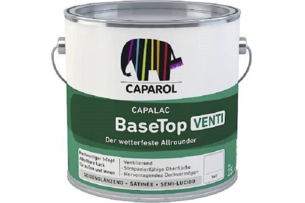 CAPAROL Capalac BaseTop Venti Wunschfarbton 2,5L, Seidenglänzender Fenster,-Türlack, hochdeckendes 1-Topf-Lacksystem für Innen und außen