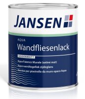 Jansen Aqua Wandfliesenlack 750ml Weiß Seidenmatt,Eintopf-System für den Neu- und Renovierungsanstrich auf keramischen Untergründen
