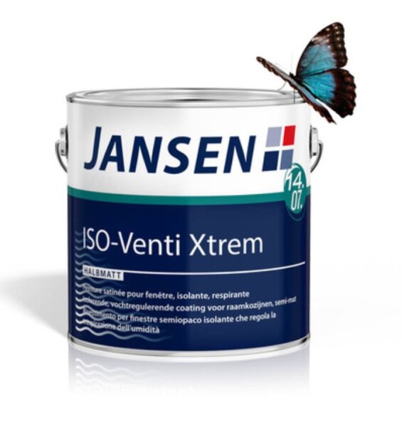Jansen ISO-Venti Xtrem Weiß 2,5L halbmatt, Deckendes Eintopf-System für den Neu- und Renovierungsanstrich auf Holz-, Kunststoff- und Aluminiumfenstern sowie Türen