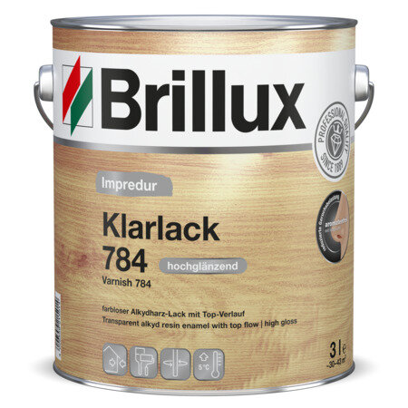 Brillux Impredur Klarlack 784, hochglänzend, strapazierfähig, aromatenfrei, hoher Füllkraft, für außen und innen