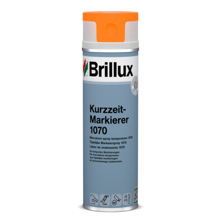 Brillux Kurzzeit-Markierer 1070 Gelb 0,5L, temporäre Markierungen auf Asphalt, Stein, Beton, Holz, Sand, Gras usw. Ideal für Baustellen und Events