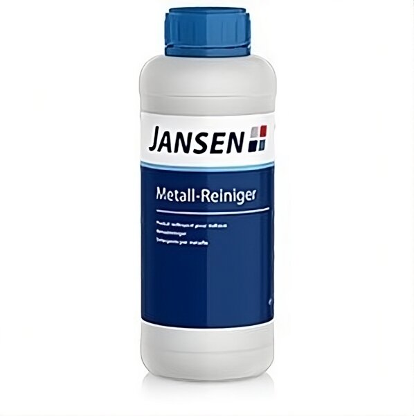 Jansen Metall-Reiniger 500ml Entfernt Fett, Öl, Wachs, Kerosin, Ruß und andere hartnäckige Verschmutzungen