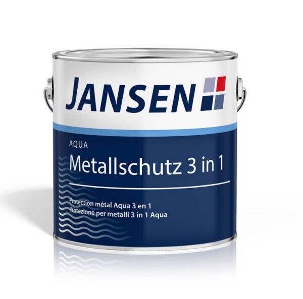 Jansen Aqua Metallschutz 3in1 750ml DB 702 Eisenglimmer,Dickschichtige Eintopf-System für Grund-, Zwischen- und Endbeschichtung auf Eisen,Stahl, Aluminium und Metall